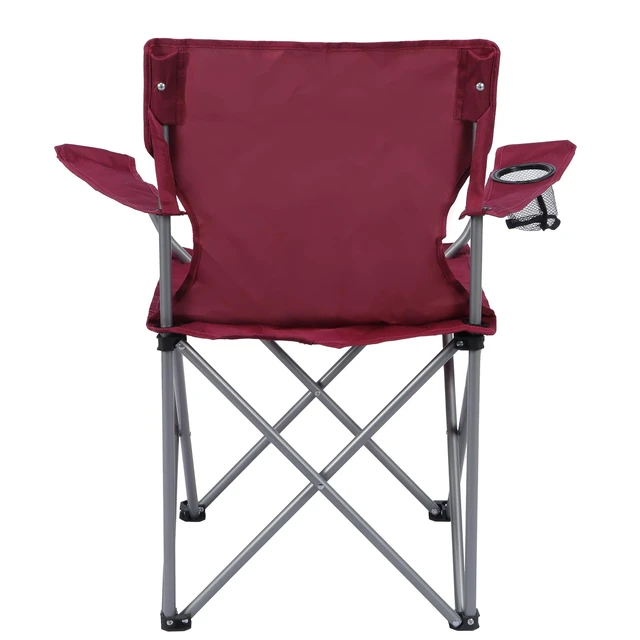 Alt view image 5 of 7 - Ozark Trail Basic Quad Folding Camp Chair with Cup Holder, Orchid Plum, Adult