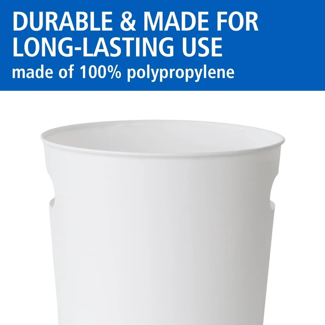 Alt view image 4 of 5 - Mainstays 2.64gal Basic Plastic Wastebasket with Cut-Out Handles, White