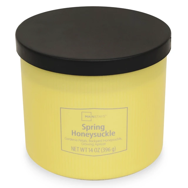 Alt view image 2 of 6 - Mainstays 3-Wick Textured Wrapped Candle, Spring Honeysuckle, 14 oz