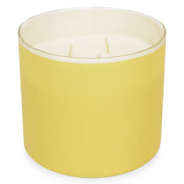 Alt view image 3 of 6 - Mainstays 3-Wick Textured Wrapped Candle, Spring Honeysuckle, 14 oz