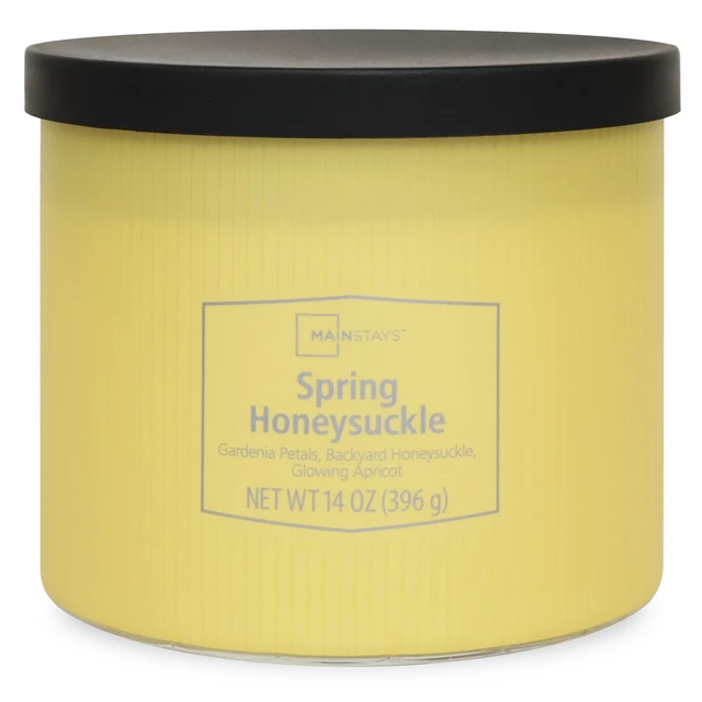 Alt view image 5 of 6 - Mainstays 3-Wick Textured Wrapped Candle, Spring Honeysuckle, 14 oz