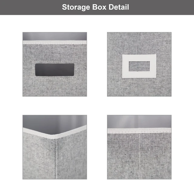 Alt view image 6 of 6 - Better Homes & Gardens Cube Storage Bin with Handles, 12.75in x 15in x 12.75in, Gray Polyester