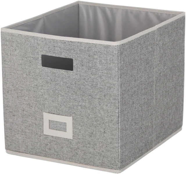 Alt view image 4 of 6 - Better Homes & Gardens Cube Storage Bin with Handles, 12.75in x 15in x 12.75in, Gray Polyester