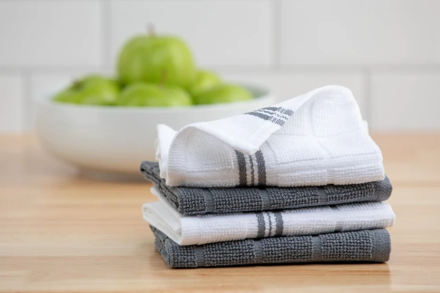 Alt view image 3 of 6 - Mainstays 4 Pack Cotton Dishcloths, 12" x 12", Gray & White Stripe