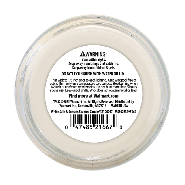 Alt view image 4 of 5 - Mainstays 3-Wick White Sails & Sunsets Candle, 11.5 oz Glass Jar