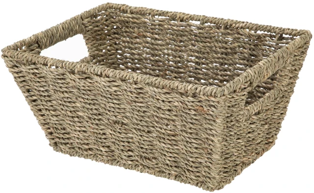 Main image of Mainstays Handwoven Seagrass Rectangle Basket, Natural