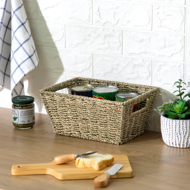 Alt view image 5 of 6 - Mainstays Handwoven Seagrass Rectangle Basket, Natural