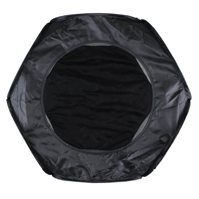 Alt view image 4 of 6 - Pop-Up Hexagon Mesh Laundry Hamper, Black, Mainstays, with Heavy Duty Handles