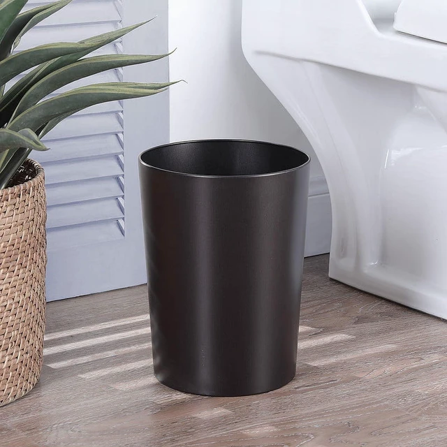 Alt view image 2 of 5 - Mainstays Bronze Metal Bathroom Wastebasket, 2.2gal