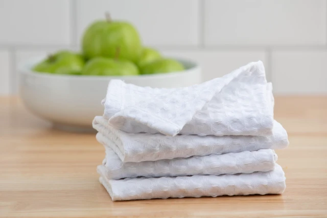 Alt view image 5 of 6 - Mainstays 4 Pack Recycled Cotton Waffle Weave Dishcloths, 12in x 12in, White