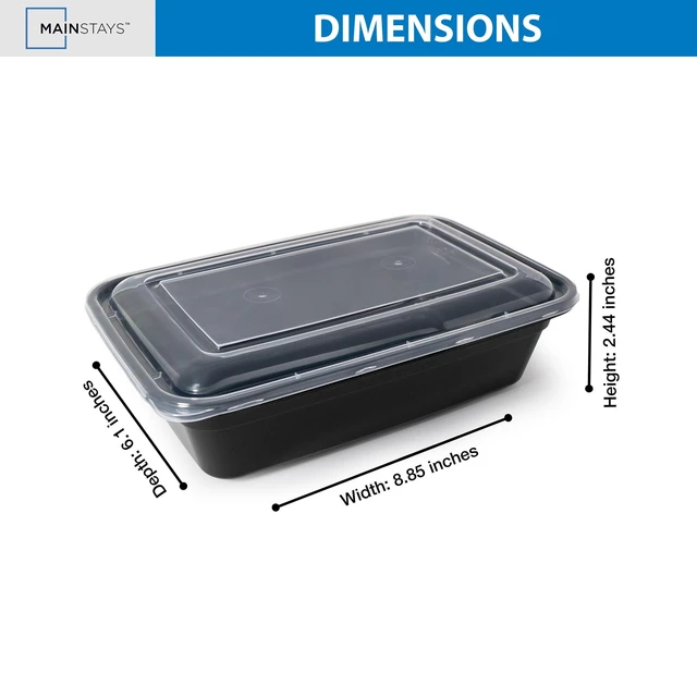 Alt view image 3 of 6 - Mainstays 30-Piece Meal Prep Containers with Lids, BPA-Free, Microwave and Dishwasher Safe