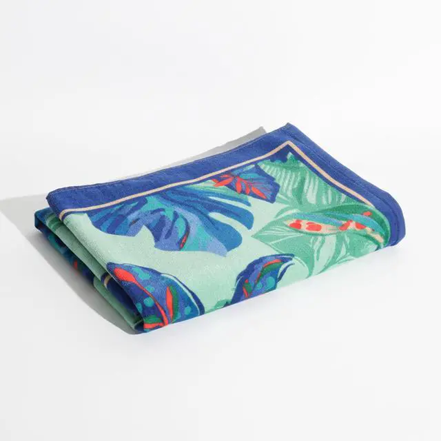 Alt view image 2 of 5 - Mainstays Oversized Cotton Blend Beach Towel, 36 x 72 in, Tropical Foliage