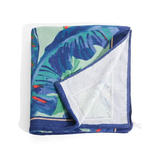 Alt view image 5 of 5 - Mainstays Oversized Cotton Blend Beach Towel, 36 x 72 in, Tropical Foliage