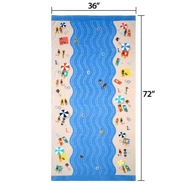 Alt view image 3 of 4 - Mainstays Cotton-Blend Beach Towel, 36in x 72in, Multicolor