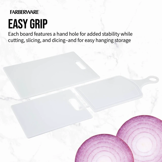Alt view image 2 of 5 - Farberware 3-Piece Essential Poly Kitchen Cutting Board Set