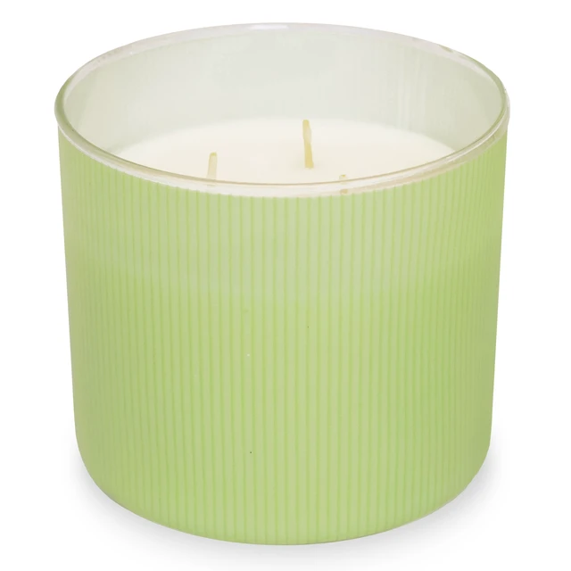 Alt view image 4 of 5 - Mainstays 3-Wick Textured Wrapped Candle, Cucumber Melon, 14oz