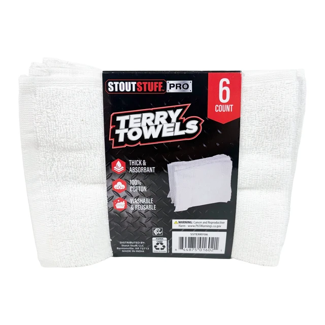 Alt view image 2 of 6 - Stout Stuff Cotton Terry Cleaning Towels, 6 Pack