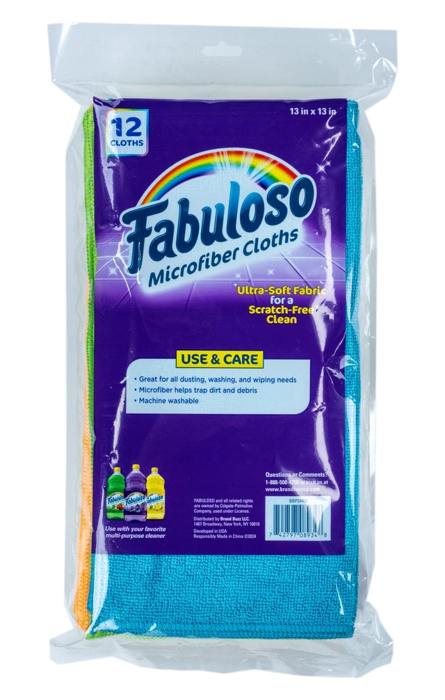 Alt view image 4 of 4 - Fabuloso Rainbow Microfiber Cleaning Cloths 12PK