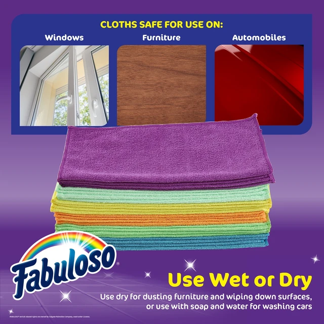 Alt view image 3 of 4 - Fabuloso Rainbow Microfiber Cleaning Cloths 12PK
