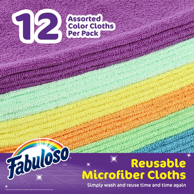 Alt view image 2 of 4 - Fabuloso Rainbow Microfiber Cleaning Cloths 12PK