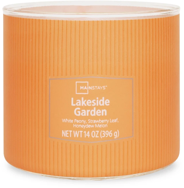 Alt view image 2 of 5 - Mainstays 3-Wick Textured Wrapped Candle, Lakeside Garden, 14 oz