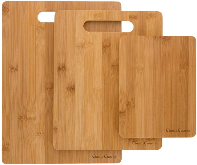 Main image of Classic Cuisine 3-Piece Eco-Friendly Bamboo Wood Cutting Board Set