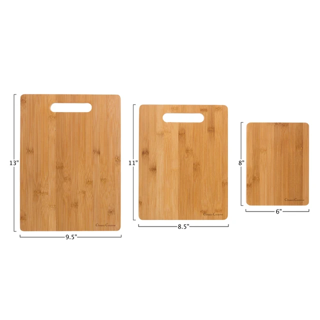 Alt view image 5 of 6 - Classic Cuisine 3-Piece Eco-Friendly Bamboo Wood Cutting Board Set