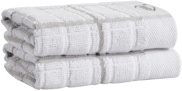 Main image of Clorox Cotton Dish Cloths 2 Pack, 12" x 12", Gray, Absorbent for Cooking, Drying Dishes, Cleaning