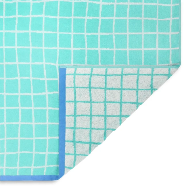 Alt view image 5 of 6 - Mainstays Summer Vibes Beach Towel 72 x 36 in, Cotton-Blend, Checkered Teal