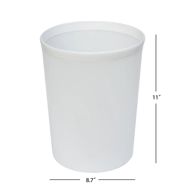 Alt view image 4 of 6 - Mainstays Frosted White Plastic Wastebasket, 2.1gal