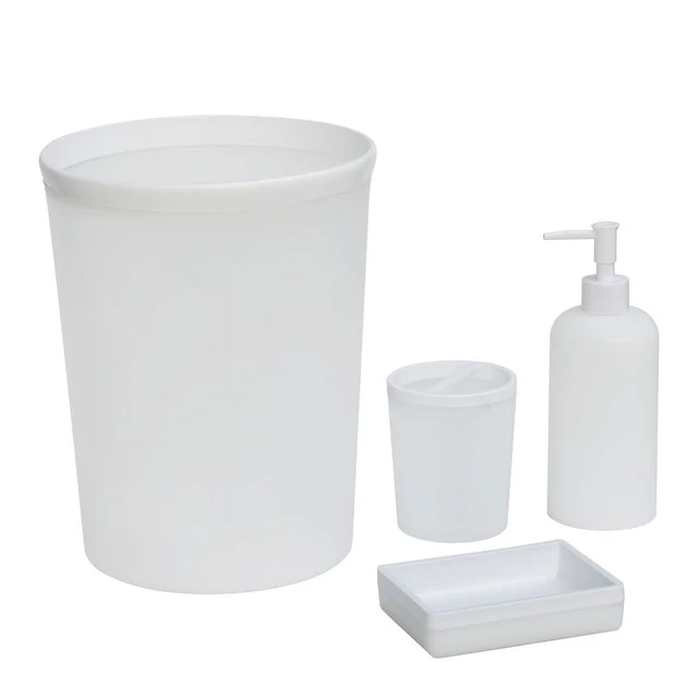 Alt view image 2 of 6 - Mainstays Frosted White Plastic Wastebasket, 2.1gal