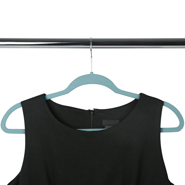 Alt view image 3 of 5 - Simplify 10-Pack Velvet Clothing Hangers, Blue