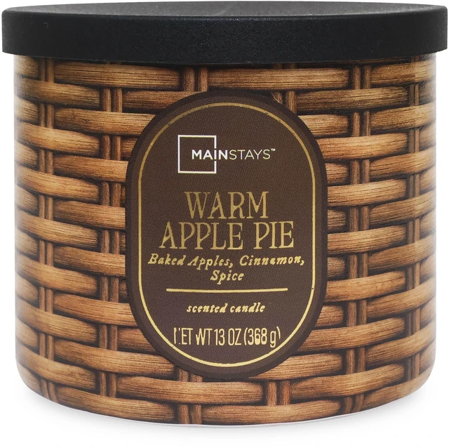 Main image of Mainstays Warm Apple Pie Scented 3-Wick Candle 13oz