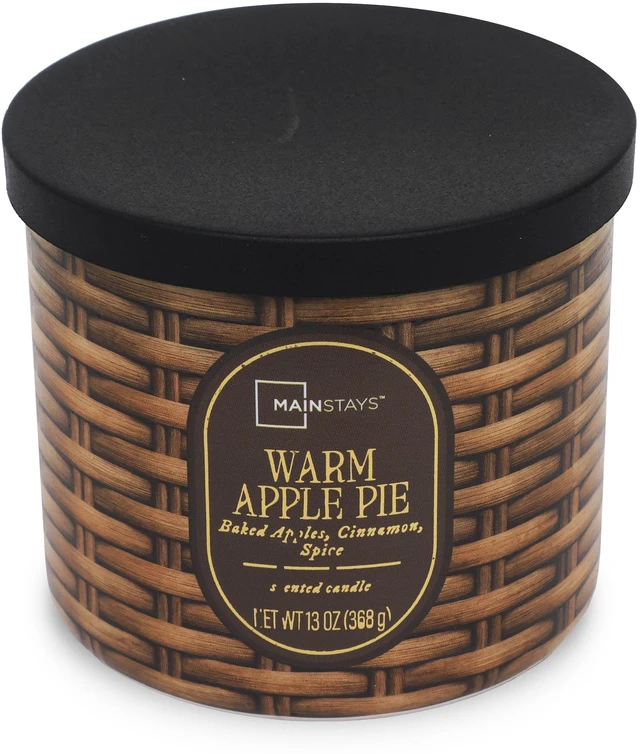 Alt view image 6 of 6 - Mainstays Warm Apple Pie Scented 3-Wick Candle 13oz