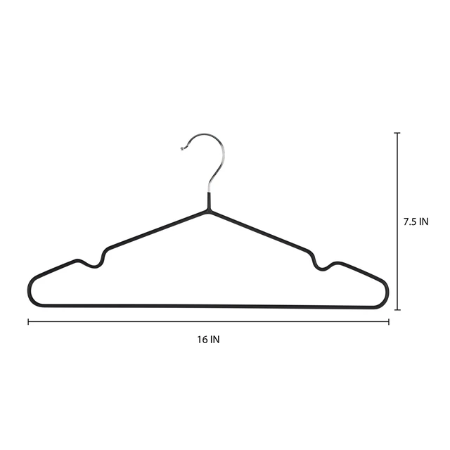 Alt view image 2 of 5 - Simplify 12 Pack Metal Hangers Black