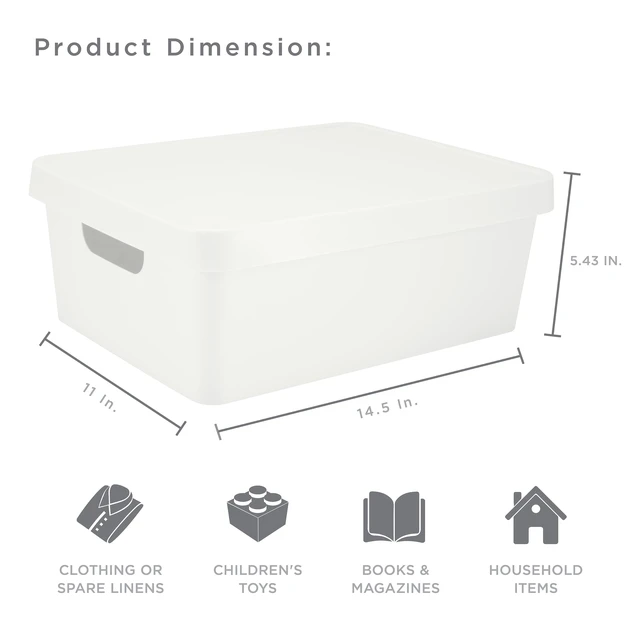 Alt view image 4 of 4 - Simplify 3.74gal Plastic Storage Boxes, White