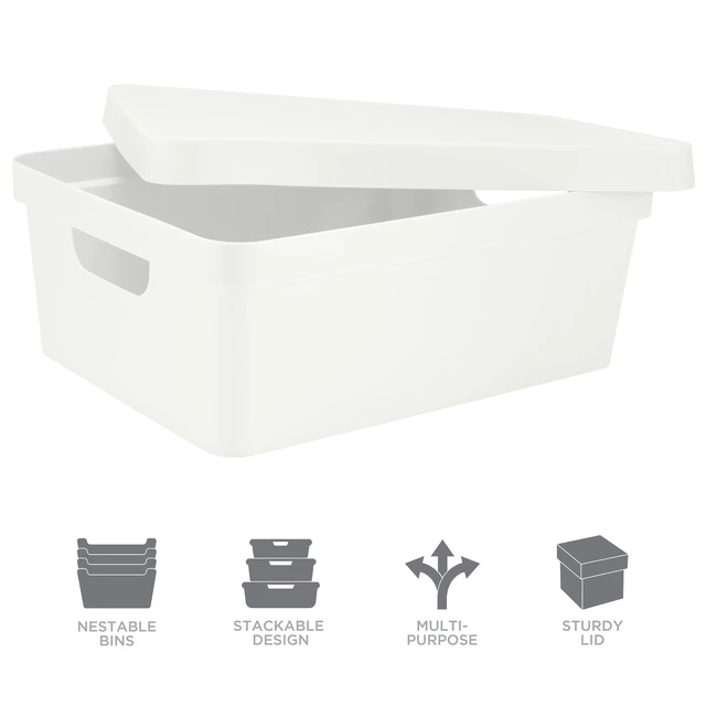 Alt view image 3 of 4 - Simplify 3.74gal Plastic Storage Boxes, White