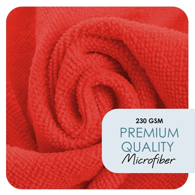 Alt view image 5 of 6 - LammaLoe Microfiber Cleaning Cloths 12x12 Super Absorbent Lint Free Multi-Purpose 12 Pack Red