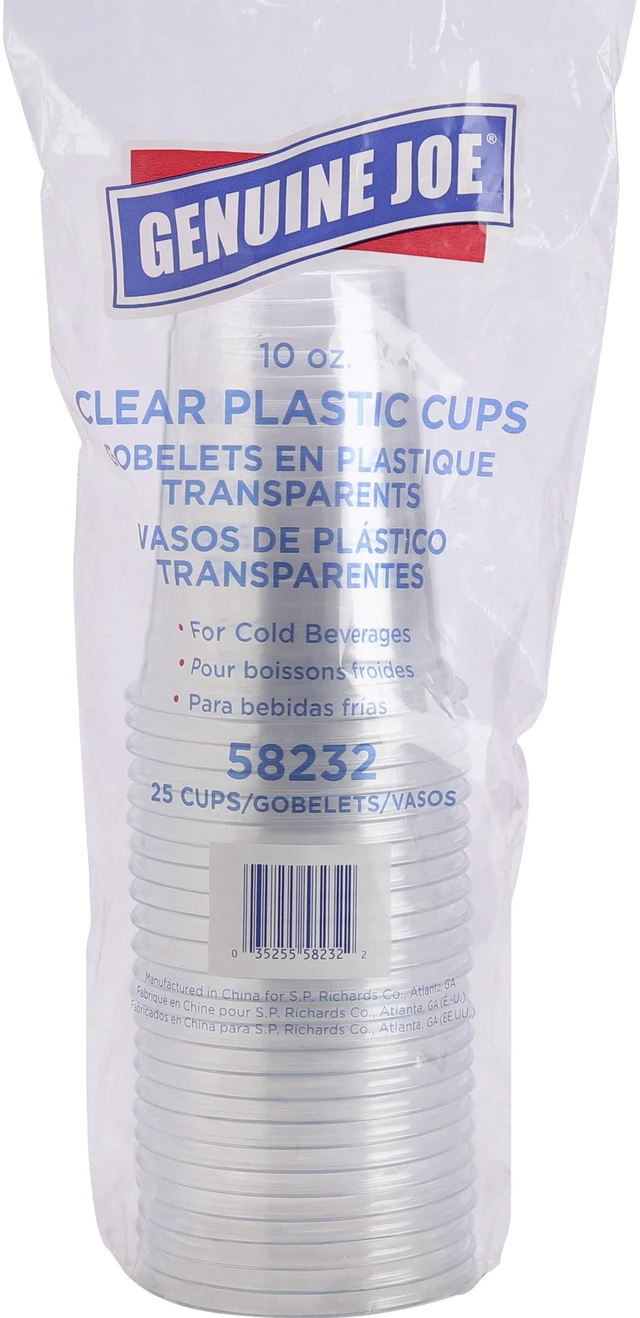 Main image of Genuine Joe GJO58232 Clear Plastic Cups 10fl oz 25/Pack