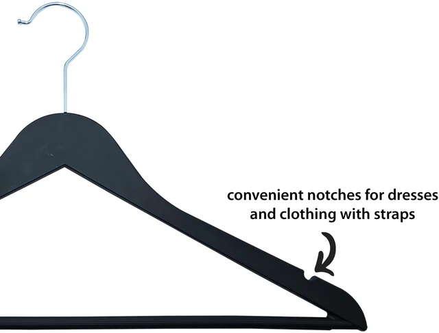 Alt view image 3 of 6 - Better Homes & Garden Non-Slip Rubber Hangers for Any Clothing Type, Rich Black, 5 Count