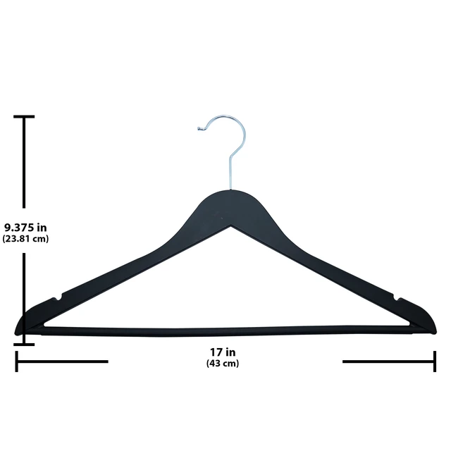 Alt view image 6 of 6 - Better Homes & Garden Non-Slip Rubber Hangers for Any Clothing Type, Rich Black, 5 Count