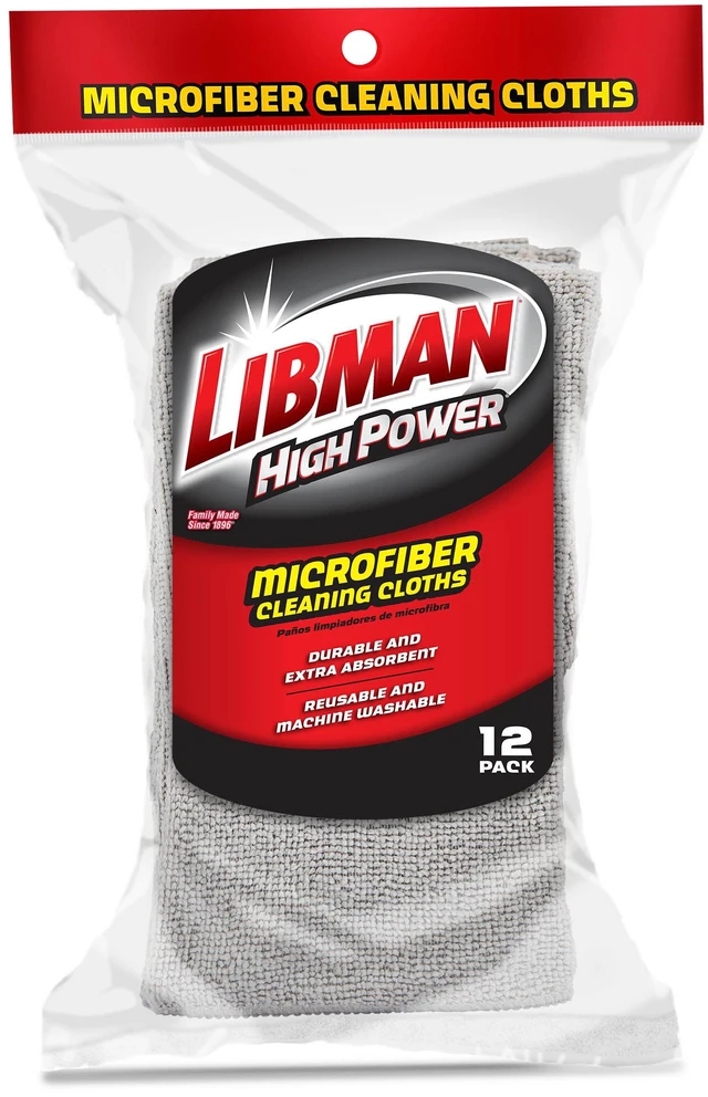 Main image of Libman Heavy Duty Microfiber Cleaning Cloths & Wipes, 12Count, Gray