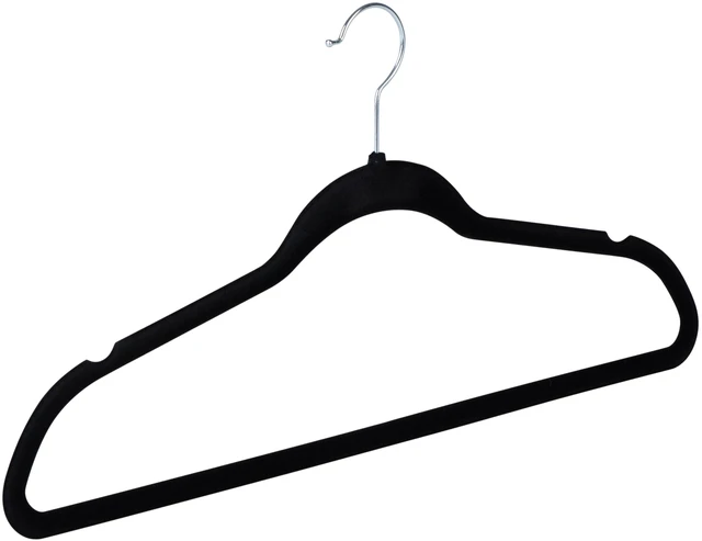Main image of Simplify 6-Pack Huggable Velvet Shirt Hangers, Adult Size, Black