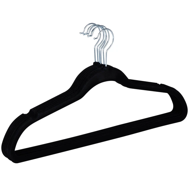 Alt view image 4 of 4 - Simplify 6-Pack Huggable Velvet Shirt Hangers, Adult Size, Black