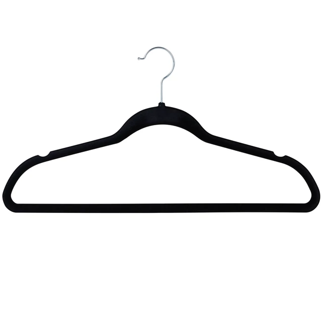 Alt view image 2 of 4 - Simplify 6-Pack Huggable Velvet Shirt Hangers, Adult Size, Black
