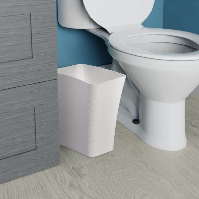 Alt view image 2 of 5 - CLOROX Bathroom Trash Can 3.1Gallon Anti-Microbial Small Garbage Bin No Lid White