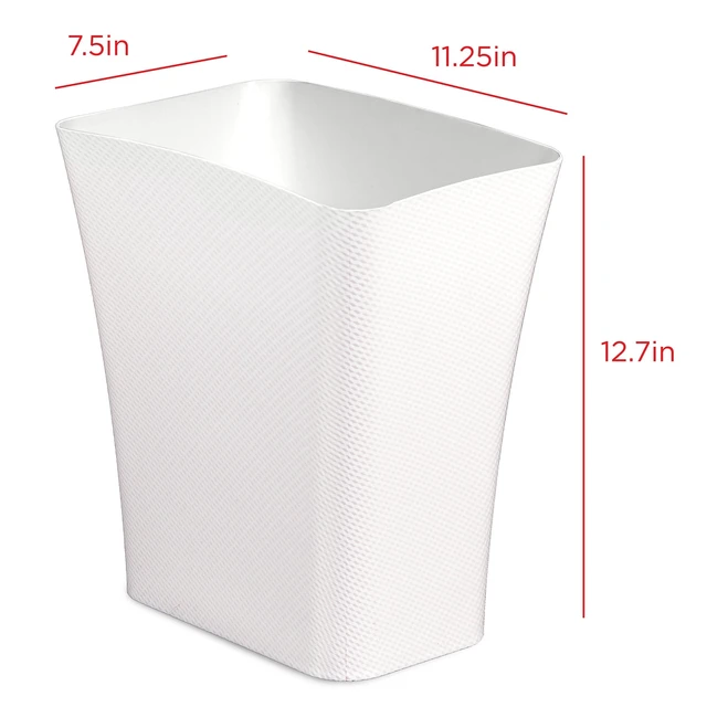 Alt view image 5 of 5 - CLOROX Bathroom Trash Can 3.1Gallon Anti-Microbial Small Garbage Bin No Lid White