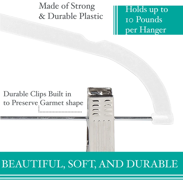 Alt view image 5 of 5 - Simplify Non Slip Velvet Skirt Hangers with Clips, 6Pack, White