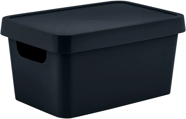 Main image of Simplify Vinto Small Plastic Storage Box with Lid in Charcoal