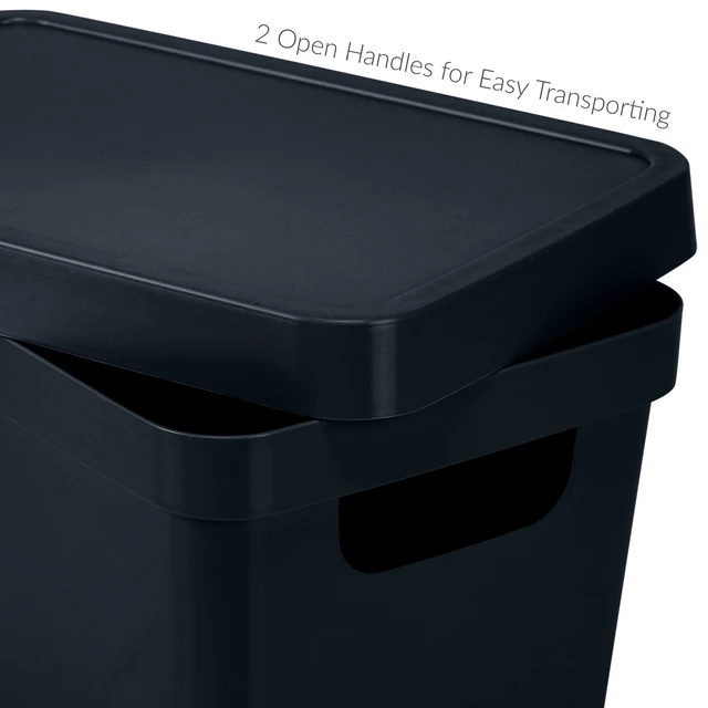 Alt view image 6 of 6 - Simplify Vinto Small Plastic Storage Box with Lid in Charcoal